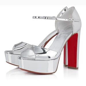 Christian Louboutin Silver and Red Heels